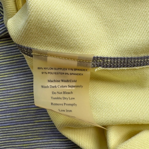 Title Nine Yellow and Gray Athletic Shirt Sleeve Stretch Dress Sz M - Picture 7 of 7